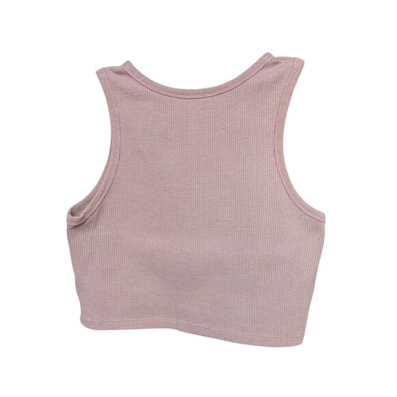 White Fox Boutique Brown Waffle Cropped Tank Top Women Size Small - Picture 6 of 11